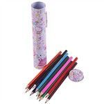 12 pcs de Lápis de cor + Estojo Hello Kitty